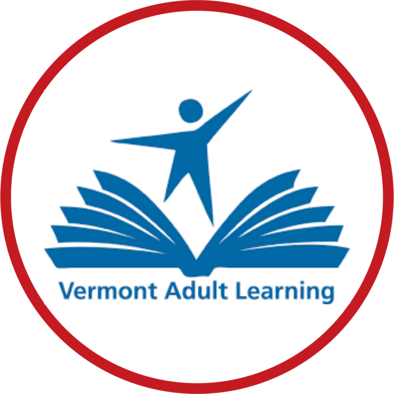 Vermont Adult Learning's logo in a circle