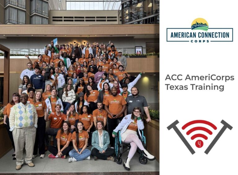 An image of many of the ACC AmeriCorps 2024-2025 members, including Wolde North of Technology for Tomorrow