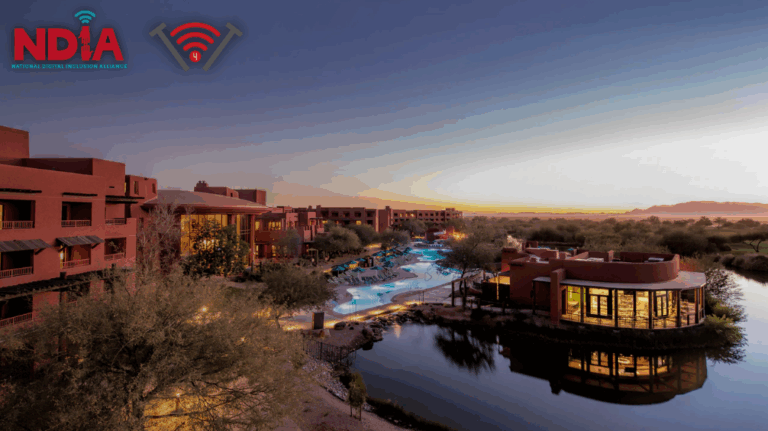 Gila River Indian Community near Phoenix, Arizona where the conference is being held alongside National Digital Inclusion Alliance's and Technology for Tomorrow's logo