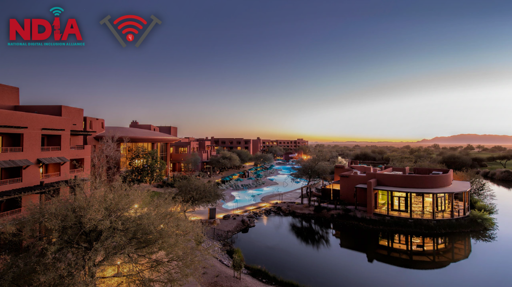 Gila River Indian Community near Phoenix, Arizona where the conference is being held alongside National Digital Inclusion Alliance's and Technology for Tomorrow's logo