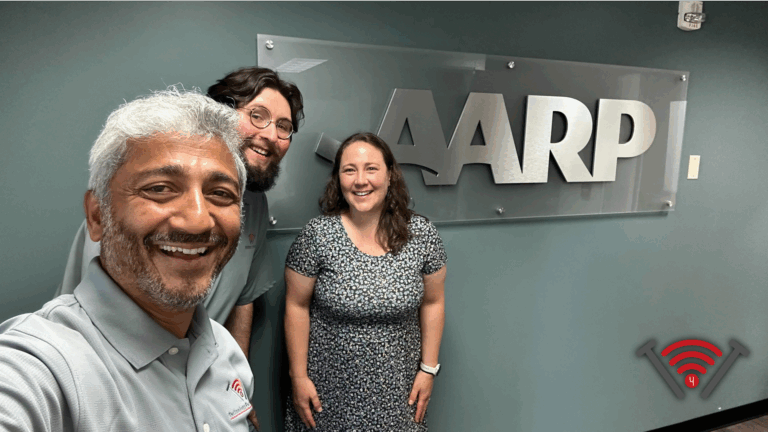 Vijay & Maliki visit Erin Boyd at the AARP Vermont Office in Downtown, Burlington