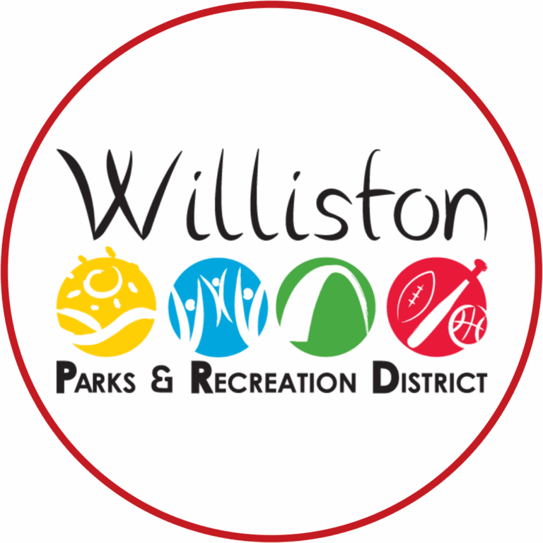 Williston Parks & Recs Logo inside of a red circle